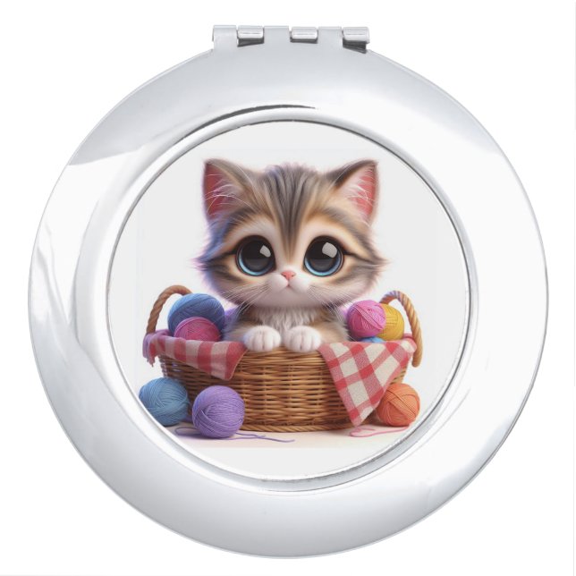 Cute Cat Compact Mirror (Front)