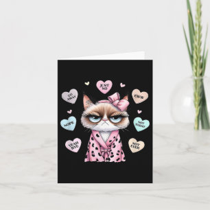 Cute Cat Conversation Heart Anti Valentines Day  Card