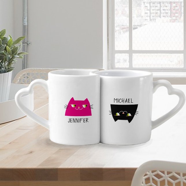 Cute Cat Couple Coffee Mug Set (Creator Uploaded)