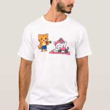 Cute Cat Couple Gym Workout T-Shirt – Funny Fitnes