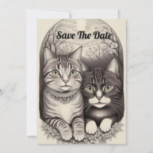 Cute Cat Couple  Invitation
