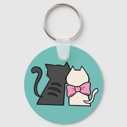 cute cat couple keychain