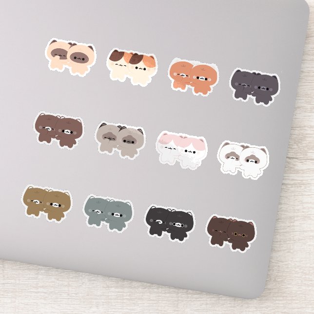 Cute Cat Couple  Sticker (Detail)