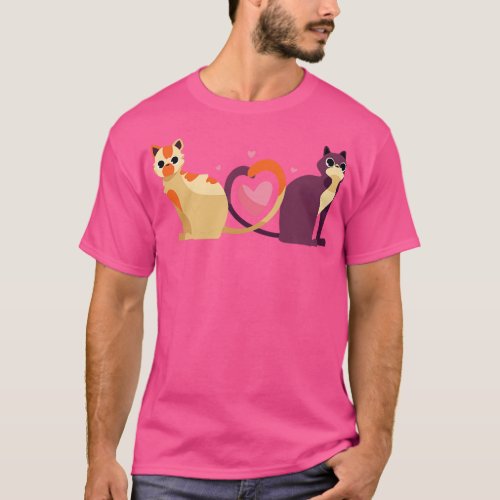 Cute Cat Couple T_Shirt