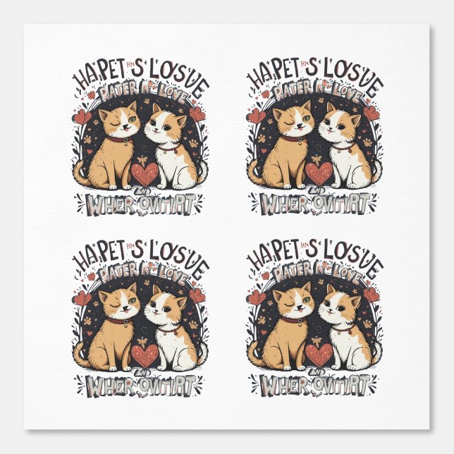 Cute Cat Couple Wallpaper – Romantic Kawaii Kitty  Wallpaper (Front)