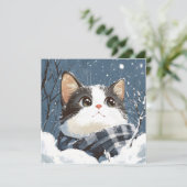 Cute cat cozy winter snow (Standing Front)
