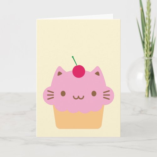 Cute Cat Cupcake Card