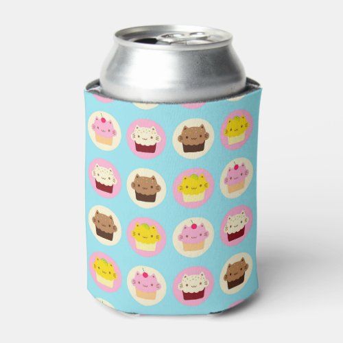 Cute Cat Cupcakes Can Cooler