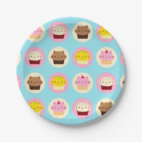Cute Cat Cupcakes Paper Plates