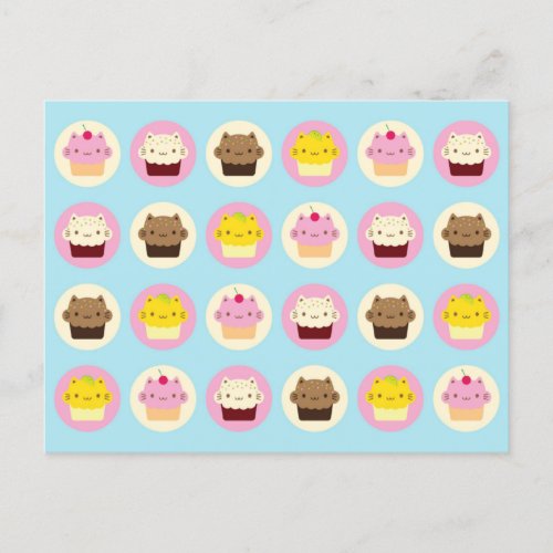 Cute Cat Cupcakes Postcard