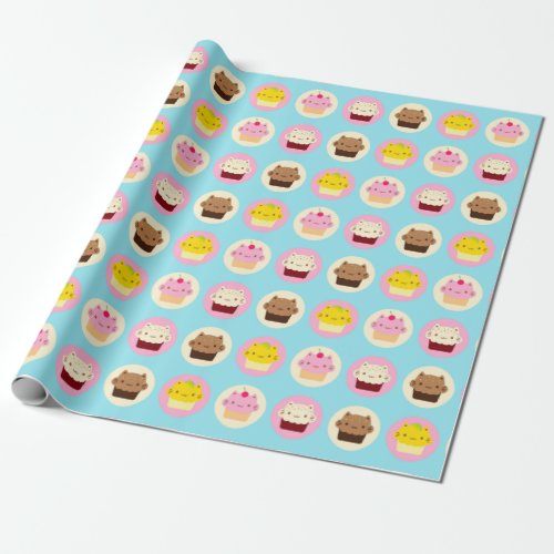 Cute Cat Cupcakes Wrapping Paper