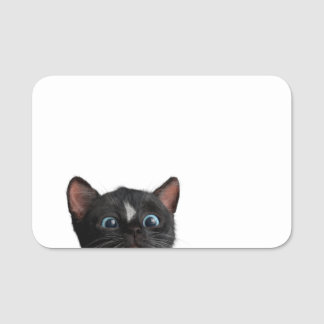 Cute Cat Curiosity Name Tag