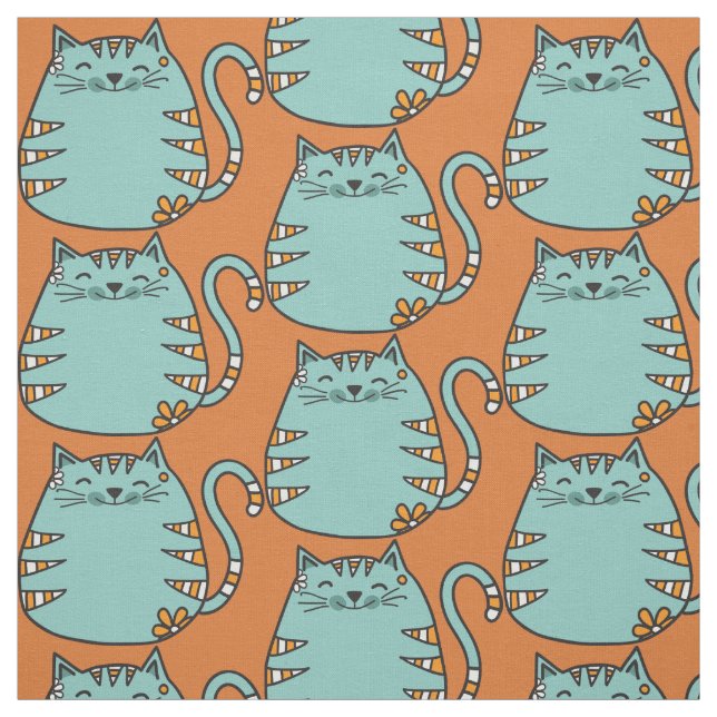 Cute Cat custom color fabric (Swatch)
