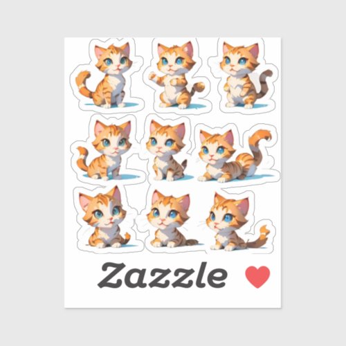 Cute  cat  Custom_Cut Vinyl Sticker