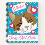 Cute Kitty Cat Custom Name Sassy Not Catty Notebook