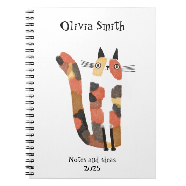 Cute Cat Custom Notebook – Personalized Cat Lover  (Front)