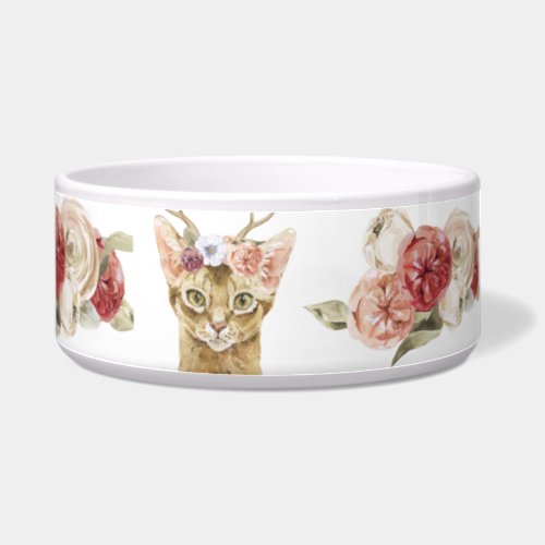 Cute catcustomisefloraltrendymodernchicfunb bowl