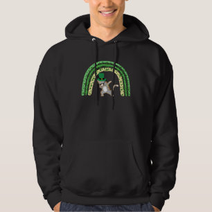 Cute  cat dabbing St Patrick s day rainbow Hoodie