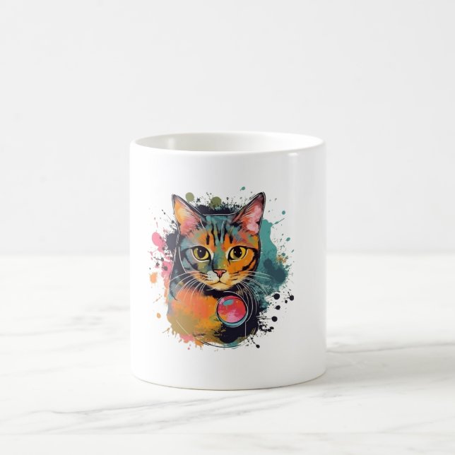 cute cat design  coffee mug (Center)