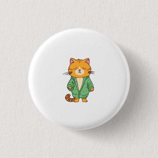 Cute cat design, ginger cat button (Front)