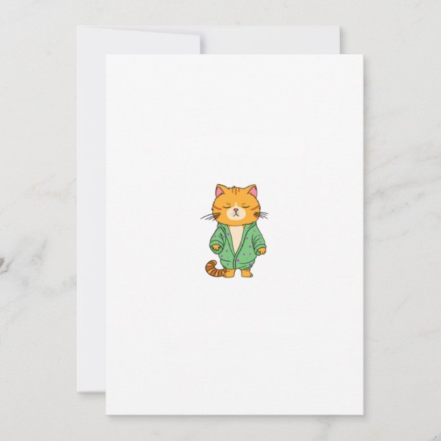 Cute cat design, ginger cat invitation (Front)