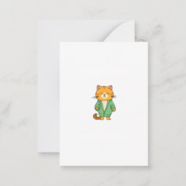 Cute cat design, ginger cat note card (Front)