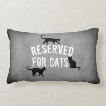 Cute Cat  Design Reserved For Cats Distressed Gray Lumbar Pillow by annpowellart at Zazzle