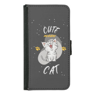 Cute CAT design Samsung Galaxy S5 Wallet Case