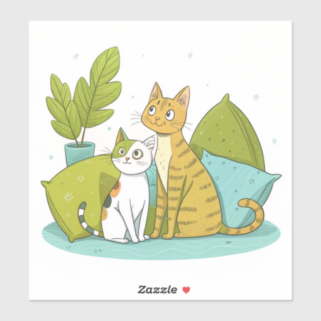 Cute Cat Design Sticker (Sheet)