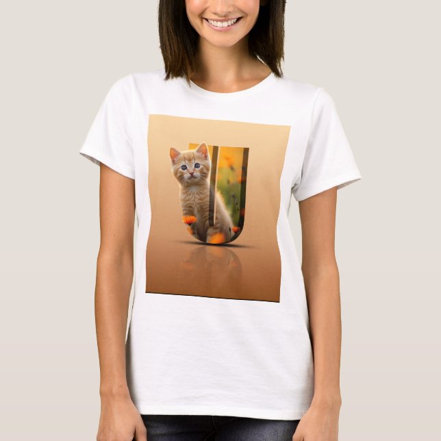 cute cat design T-Shirt (Front)