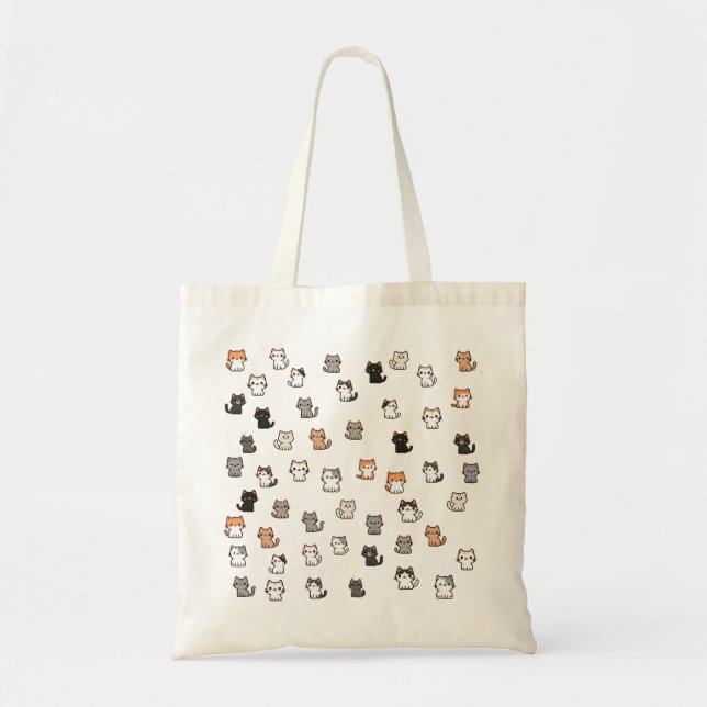 Cute cat designed tote bag  (Front)