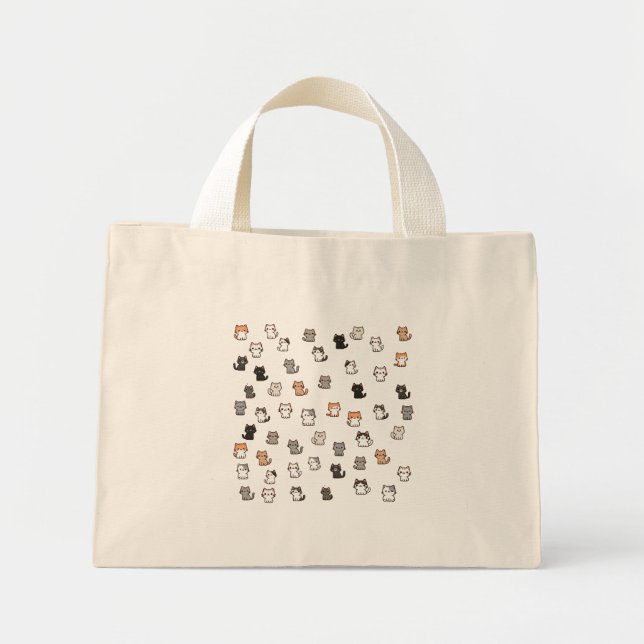 Cute cat designed tote bag  (Front)