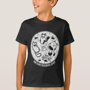 Cute Cat Distressed Bacteria Microbiology Science  T-Shirt
