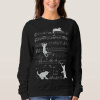 Cute Cat Distressed Music Notes Kitty Piano Musici