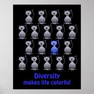 Cute Cat Diversity Poster For Kids Motivational Cute Cat Diversity Poster For Kids Motivational