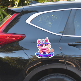 "Cute Cat DJ Spin Meow-sic Sticker" Sticker