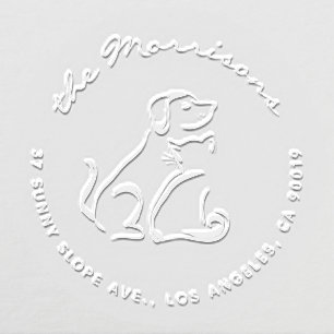 Cute Cat & Dog Family Return Address Embosser