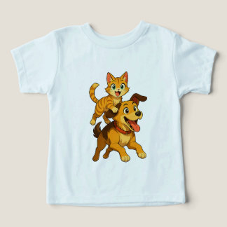 Cute Cat & Dog Kids T-Shirt -Perfect Beautif Gift  Toddler T-shirt