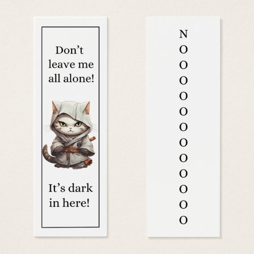 Cute Cat Dont Leave Me All Alone Bookmark 