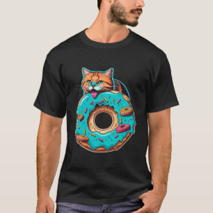 Cute Cat Donut Graphic Tees Men Women Boys Girls