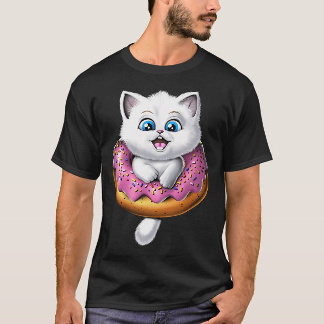 Cute Cat Donut T-Shirt (Front)