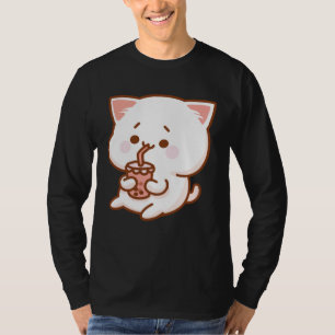 Cute Cat Driking Tea with bubbles T-Shirt