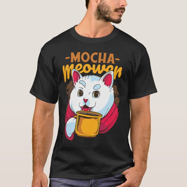 Cute Cat Drink Coffee Quote Drinking Cat Kitty Mug T-Shirt (Front)
