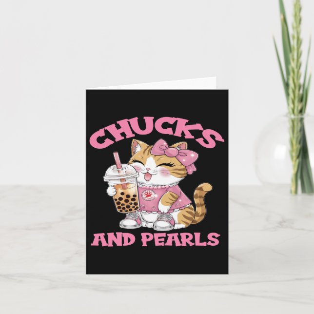 Cute Cat Drinking Bubble Tea Kitten Lover  Card (Front)