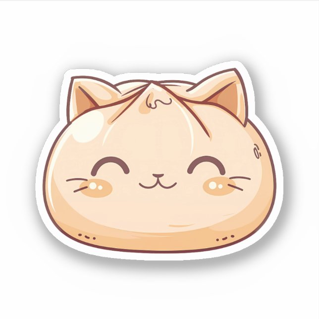 Cute Cat Dumpling Sticker (Front)