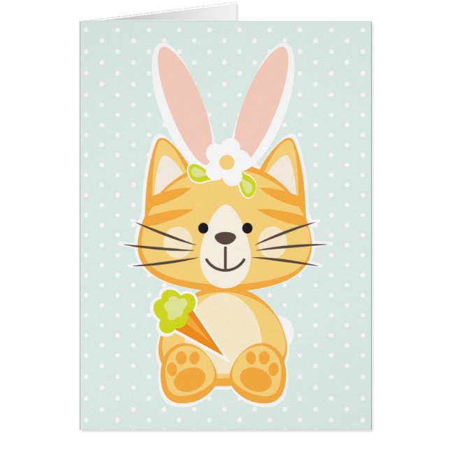Cute Cat Easter Card (Front)