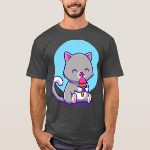 Cute Cat Eating Ice Cream T-Shirt