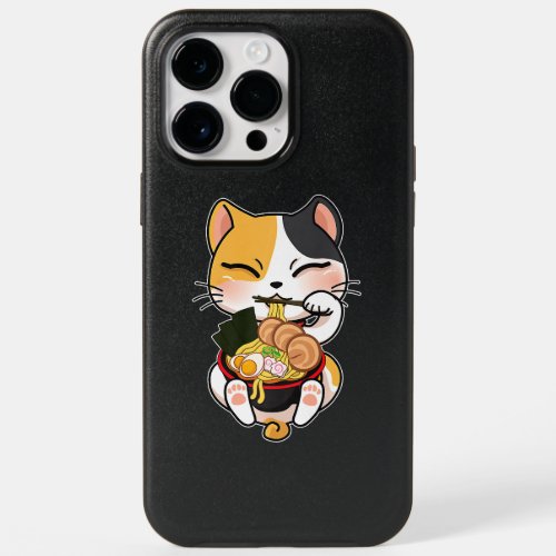 Cute Cat Eating Ramen Japanese Food Cat Lover OtterBox iPhone 14 Pro Max Case