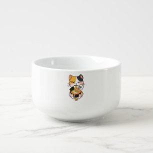 Cute Cat Eating Ramen Japanese Food Cat Lover Soup Mug