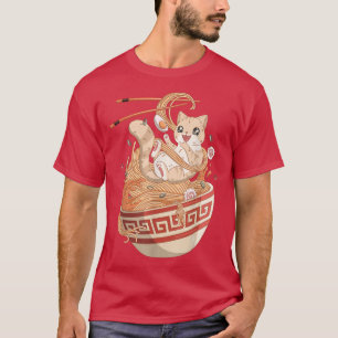 Cute Cat Eating Ramen Tee Japanese culture Lovers